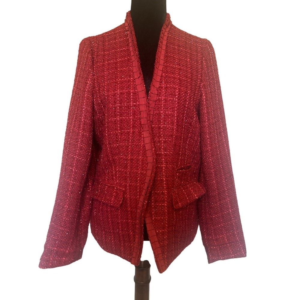 Vintage WinterSilks Red Tweed‎ Jacket Blazer Size Large